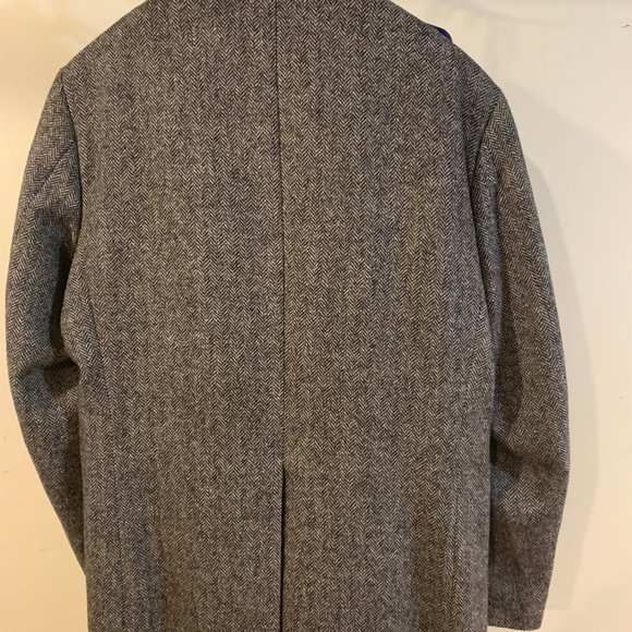 Sport Coat Blazer Jacket Herringbone Black Gray Tweed Men's Size 46L 100% Wool - Picture 8 of 9